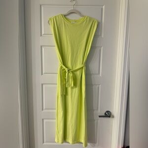 Velvet by Graham & Spencer Bright Yellow Belted Midi Dress